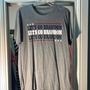 Gray Graphic T-Shirt with Patriotic Text